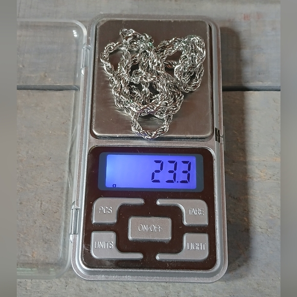 White Gold 14KGP Thick Rope Chain Necklace 22" - Picture 10 of 10